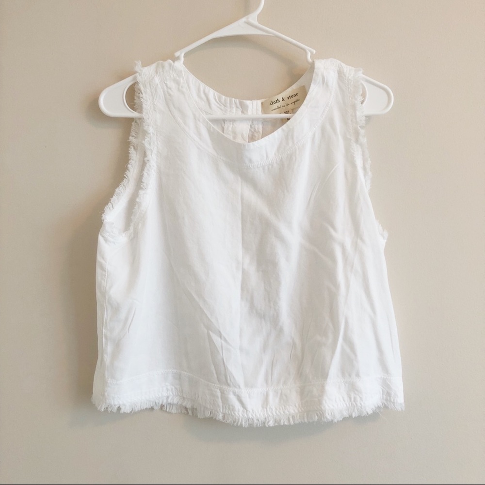 Cloth & Stone frayed edges top size medium